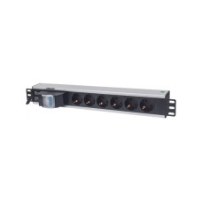 INTELLINET PDU 6x SCHUKO 19" 1,5U 1,6m kapcsolós Fekete INTELLINET PDU 6x SCHUKO 19" 1,5U 1,6m kapcsolós Fekete