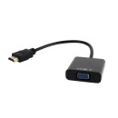 Gembird adapter HDMI-A(M) -VGA (F) + audio, on cable, black A-HDMI-VGA-03 Gembird adapter HDMI-A(M) -VGA (F) + audio, on cable, black A-HDMI-VGA-03
