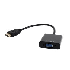 Gembird adapter HDMI-A(M) -VGA (F) + audio, on cable, black A-HDMI-VGA-03