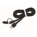 Gembird USB charging combo cable (Lightning 8-pin/Micro USB), 1m, black CC-USB2-AMLM2-1M Gembird USB charging combo cable (Lightning 8-pin/Micro USB), 1m, black CC-USB2-AMLM2-1M
