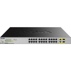 D-Link 24-Port Desktop Gigabit PoE + 2GE Combo Switch Total PoE Budget: 370W DGS-1026MP