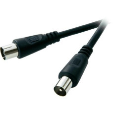 Koaxi&aacute;lis csatlakoz&oacute;k&aacute;bel, 1,5 m, Fekete, Speaka SpeaKa 50043 Koaxi&aacute;lis dug&oacute;/koaxi&aacute;lis lengőalj, 1,5 m, Fekete