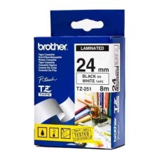 BROTHER TZE-251CIV LAMINATED TAPE 24MM 8M BLACK ON WHITE