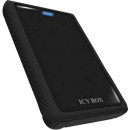 ICY BOX 2,5" ház USB 3.0 fekete SATA+Szilikon védőkeret ,9.5mm,IB-223U3-B
