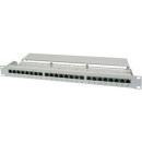 19" Rack szekrénybe építhető 24 portos switch, RJ45 CAT 5e elosztó patchpanel Digitus DN-91524S 1 HE