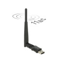 Delock USB 2.0-s, kétsávos WLAN ac/a/b/g/n Nano Stick, 433 Mbps, külső antennával 12462