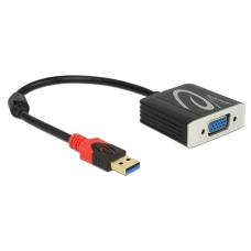 Delock Adapter USB 3.0 A-t&iacute;pus&uacute; csatlakoz&oacute;dug&oacute;val  VGA csatlakoz&oacute;h&uuml;vellyel 62738