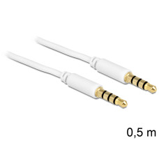 Delock sztereó kábel 3.5 mm 4 pin csatlakozó csatlakozó, 0,5 m 83439 Delock sztereó kábel 3.5 mm 4 pin csatlakozó csatlakozó, 0,5 m 83439