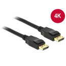 DELOCK kábel Displayport 1.2 male/male összekötő 4K, 2m, fekete 83806 DELOCK kábel Displayport 1.2 male/male összekötő 4K, 2m, fekete 83806