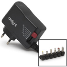 Delight univerz&aacute;lis adapter (55056B), DC 3-12V, 1,5A, 6db cser&eacute;lhető dug&oacute;