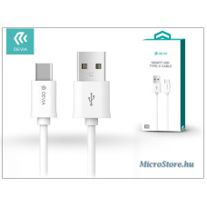 Devia USB - USB Type-C adat- és töltőkábel 1 m-es vezetékkel - Devia Smart USB Type-C 2.4 Cable - white ST993405