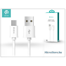 Devia USB - USB Type-C adat- &eacute;s t&ouml;ltők&aacute;bel 1 m-es vezet&eacute;kkel - Devia Smart USB Type-C 2.4 Cable - white ST993405