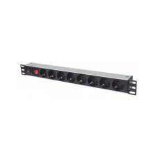 INTELLINET PDU 8x SCHUKO 19" 1U 3m kapcsolós Fekete INTELLINET PDU 8x SCHUKO 19" 1U 3m kapcsolós Fekete