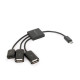 Gembird cable Micro USB OTG BM - 2x USB AF + micro BF, 0,15 m UHB-OTG-02