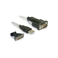 Delock USB A -&gt, Serial RS-232 M/M adapter 1.1m +RS232 DB9 to DB25 male adapter sz&uuml;rke
