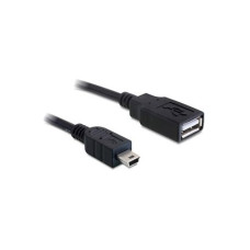 Delock USB A - USB mini B 5pin F/M adatkábel 0.5m fekete Delock USB A - USB mini B 5pin F/M adatkábel 0.5m fekete
