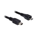 Delock USB micro B -  USB mini B 5pin M/M adatkábel 1m fekete