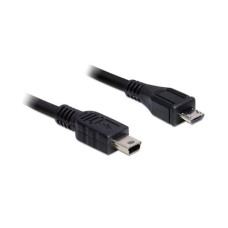 Delock USB micro B - USB mini B 5pin M/M adatkábel 1m fekete Delock USB micro B - USB mini B 5pin M/M adatkábel 1m fekete