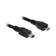 Delock USB micro B - USB mini B 5pin M/M adatkábel 1m fekete Delock USB micro B - USB mini B 5pin M/M adatkábel 1m fekete