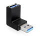 Delock USB 3.0 A M/F adapter 90°-os csatlakozó Delock USB 3.0 A M/F adapter 90°-os csatlakozó