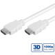VALUE Kábel HDMI Ethernet M/M, fehér, 10.0m