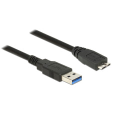 Delock Cable USB 3.0 Type-A male  USB 3.0 Type Micro-B male 0.5m black 85071