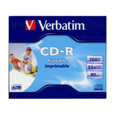 Verbatim CD-R írható CD lemez 700MB matt nyomtatható normál tok Verbatim CD-R írható CD lemez 700MB matt nyomtatható normál tok