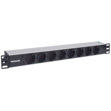 Manhattan 714037 19" 1U Rackmount elosztó, 8 aljzat, LED fény, 1.8m, túlfeszültség védelem Manhattan 714037 19" 1U Rackmount elosztó, 8 aljzat, LED fény, 1.8m, túlfeszültség védelem