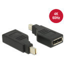 Delock Adapter, mini Displayport 1.2-es csatlakozódugó  Displayport-csatlakozóhüvely, 4K, 90 fokban 65626
