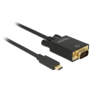 Delock Kábel USB Type-C csatlakozó  VGA csatlakozó (DP váltakozó mód) Full HD 1080p,1 m, fekete 85261