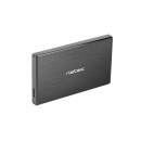 Natec RHINO GO külső USB 3.0 ház 2.5'' SATA HDD.hez/SSD, fekete alumínium NKZ-0941