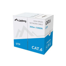 Lanberg UTP solid cable, CCA, cat. 6, 305m, gray LCU6-10CC-0305-S Lanberg UTP solid cable, CCA, cat. 6, 305m, gray LCU6-10CC-0305-S