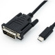 ROLINE USB C 3.1 - DVI adapter M/M 1m kábellel