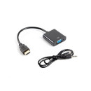 Lanberg adapter HDMI-A(M)-VGA(F) with audio cable AD-0017-BK Lanberg adapter HDMI-A(M)-VGA(F) with audio cable AD-0017-BK
