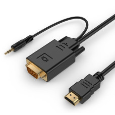 Gembird HDMI-VGA és audio kábeladapter, egy port, 1,8 m, fekete A-HDMI-VGA-03-6