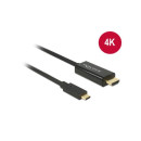 Delock Cable USB Type-C male  HDMI male (DP Alt Mode)4K 30 Hz 1m black 85258