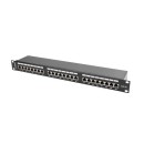 Lanberg Patch Panel 24 port 1U, cat. 5e, shielded, black PPS5-1024-B