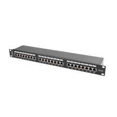 Lanberg Patch Panel 24 port 1U, cat. 5e, shielded, black PPS5-1024-B