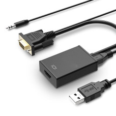 Gembird adapter VGA(M) - HDMI(F), black A-VGA-HDMI-01 Gembird adapter VGA(M) - HDMI(F), black A-VGA-HDMI-01