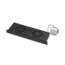 Legrand ventil&aacute;tor egys&eacute;g, 19", 1U, 2 ponton r&ouml;gz&iacute;thető, 150mm, 2 ventil&aacute;toros + termoszt&aacute;t, fekete