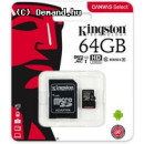 SD Micro  64GB XC Kingston 1Adapter CL10 SDCS/64GB