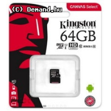 SD Micro  64GB XC Kingston Adapter nélkül CL10 SDCS/64GBSP