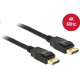 DELOCK kábel Displayport 1.2 male/male összekötő 4K 60Hz, 1.5m, fekete 85508 DELOCK kábel Displayport 1.2 male/male összekötő 4K 60Hz, 1.5m, fekete 85508