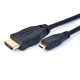 Gembird HDMI -HDMI Micro kábel aranyozott csatlakozóval 1.8m, bulk csomagolás CC-HDMID-6 Gembird HDMI -HDMI Micro kábel aranyozott csatlakozóval 1.8m, bulk csomagolás CC-HDMID-6