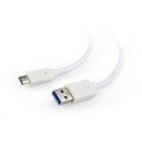 Gembird USB 3.0 AM to Type-C cable (AM/CM), 0.1m, white CCP-USB3-AMCM-W-0.1M Gembird USB 3.0 AM to Type-C cable (AM/CM), 0.1m, white CCP-USB3-AMCM-W-0.1M