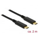 DELOCK kábel USB 3.0 Type-C male/male összekötő, 2m, 3A E-Marker 83668