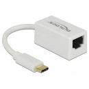 Delock Adapter SuperSpeed USB (USB 3.1 Gen 1) USB Type-C csatlakozódugóval  Gigabit LAN 10/100/100 65906