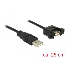 Delock K&aacute;bel, USB 2.0-s A t&iacute;pus&uacute; bementi csatlakoz&oacute;s  USB 2.0-s A-t&iacute;pus&uacute; csatlakoz&oacute;h&uuml;vely, panelr&ouml;g 85462