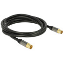 Delock Antenna kábel IEC(koax) dugó  IEC(koax) aljzat 2 m fekete 88923