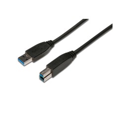 ASSMANN AK-300115-018-S USB 3.0 k&aacute;bel, type A - B M/M, 1.8m, USB 3.0 conform, UL, fekete AK-300115-